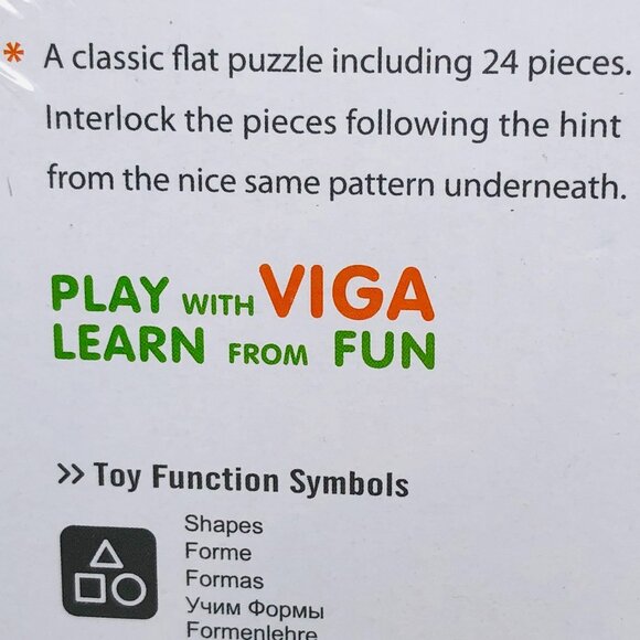 VIGA 24 Pcs Flat Wooden Puzzle w/Tray -Space Travel New Sealed For Age 2+ - Picture 13 of 15